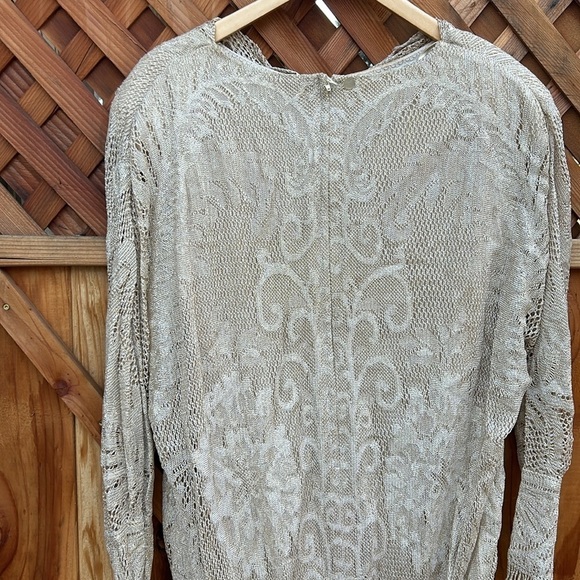 Vintage Nieman Marcus Dress 80's 90's Gold Party Dress with Drop Waist Fringe - Picture 7 of 8